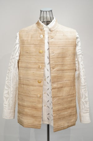 PERIOD FEATURES/ Hand Woven Silk Embroidery  Waist Coat