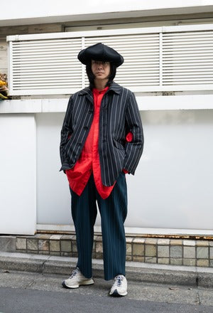 Any where out of the world ×ARCD /  Pin tuck Band coller Shirt    (221069)
