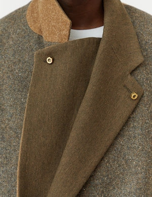 NOBNAGA Paris / British Wool DOUBLE OVERLAP LONG JACKET    (221089)