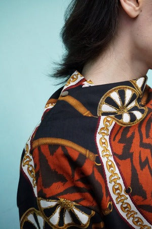 NOBNAGA Paris / OPEN COLLAR LONG SLEEVE SHIRT