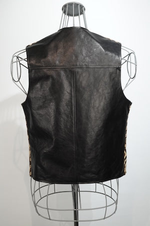 eofm  / African Kuba Cloth Horse Leather Vest