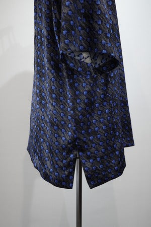 NOBNAGA Paris / 1960s French Silk Half-Sleeved Open-Collared Shirt