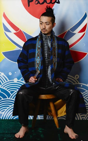 NOBNAGA Paris /  Taped Kimono Collar Coat