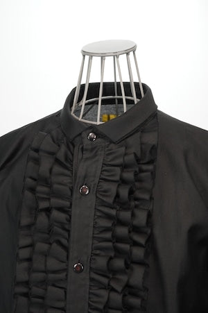 NOBNAGA Paris/ Ruffled Stand -Up Collar Shirt