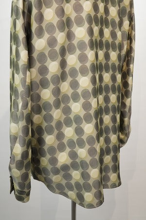 NOBNAGA Paris/ Ruffled Stand -Up Collar Dot motif Shirt