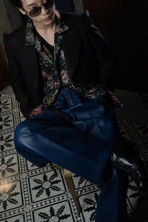 REVERBARATE / REV-24AW-LP01  LEATHER BELTED TROUSERS