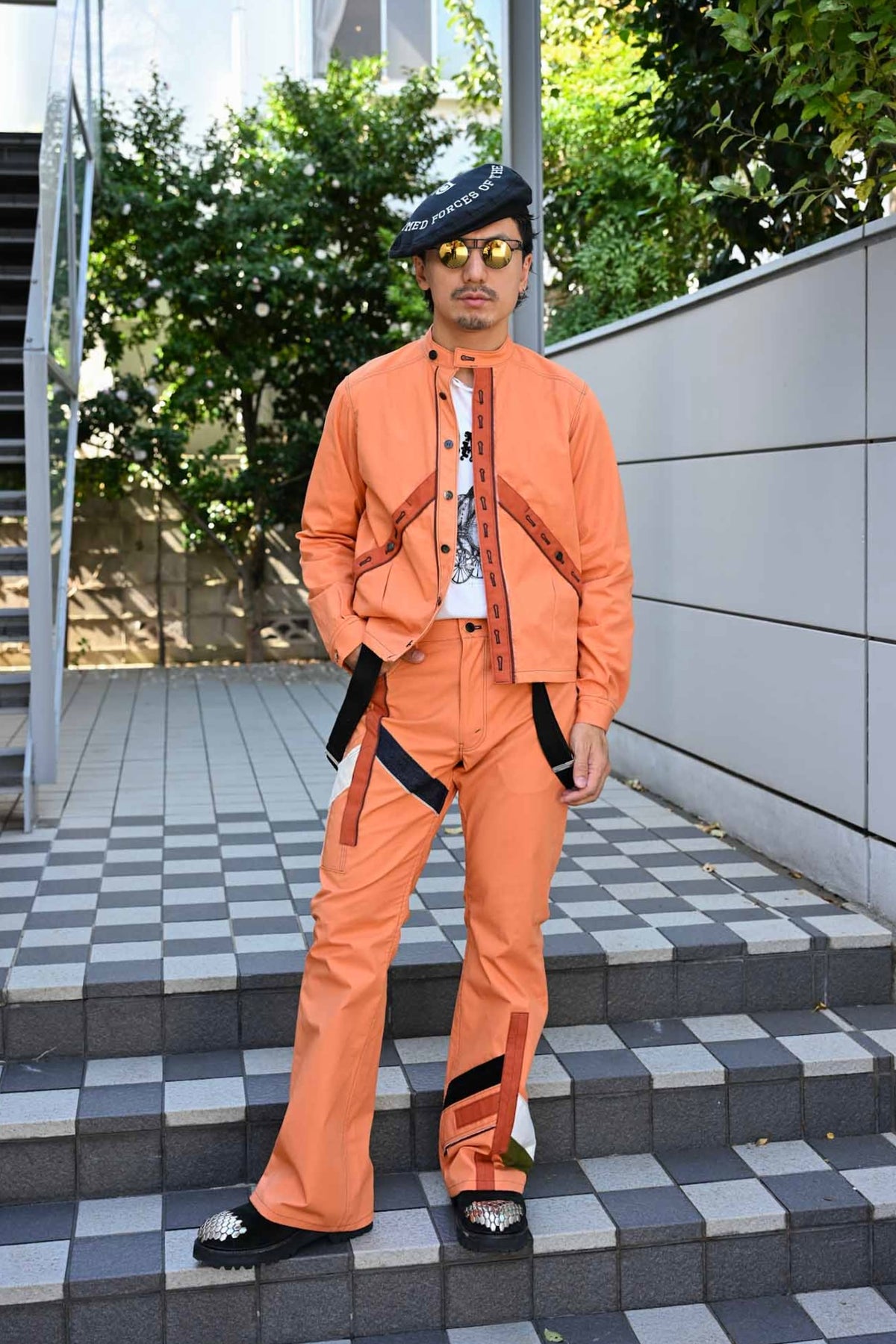 MA2606 Terracotta Collarless Shirt Jacket  /  MASAO SHIMIZU      (221359)