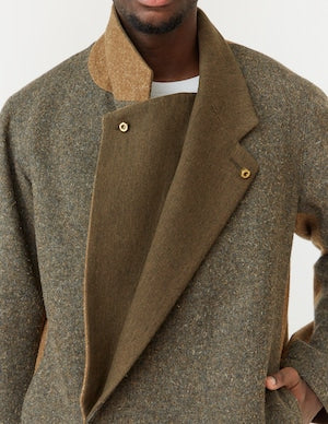 NOBNAGA Paris / British Wool DOUBLE OVERLAP LONG JACKET    (221089)