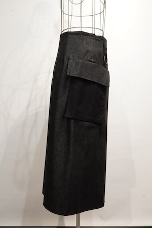 NICHOLAS DALEY / Black Denim ''WRAP KILT''　ND -AW24-WK2-CO-BK