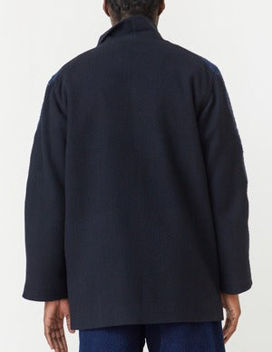 NOBNAGA Paris / JAPAN  ''Sakiori'' 裂織り DOUBLE OVERLAP LONG JACKET    (221090)