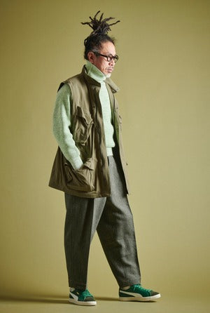 HAVERSACK /  Wool Linen Herringbone Tweed Pants
