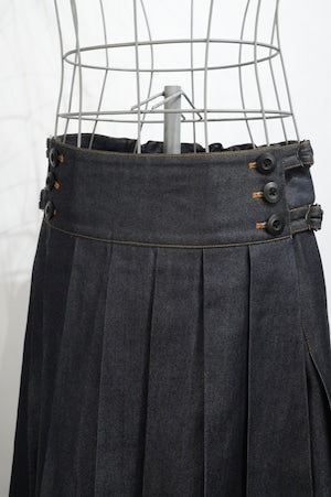 WILDFRAULEIN / Pleated Skirt With Hakama Denim Pants