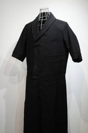 T-MICHAEL / Short-sleeved Moleskin ''KINDERMANN'' Jumpsuit　（220839）