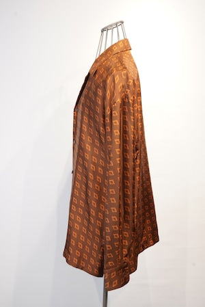 NOBNAGA Paris /  1960's French Silk Open Collared Shirts  (221119)