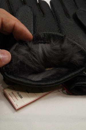 DENTS/Peccary Gloves with Rabbit Fur Lining