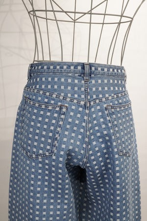 REVERBARATE /  REV-25SS-TR13 GRID DENIM PANTS BUGGY (220956)