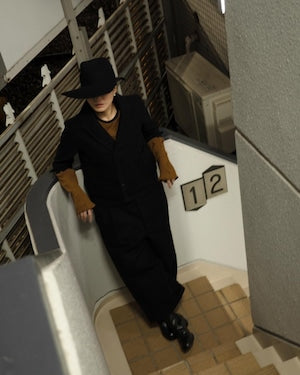 T-MICHAEL / Short-sleeved Moleskin ''KINDERMANN'' Jumpsuit　（220839）