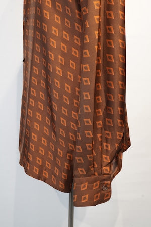 NOBNAGA Paris /  1960's French Silk Open Collared Shirts  (221119)