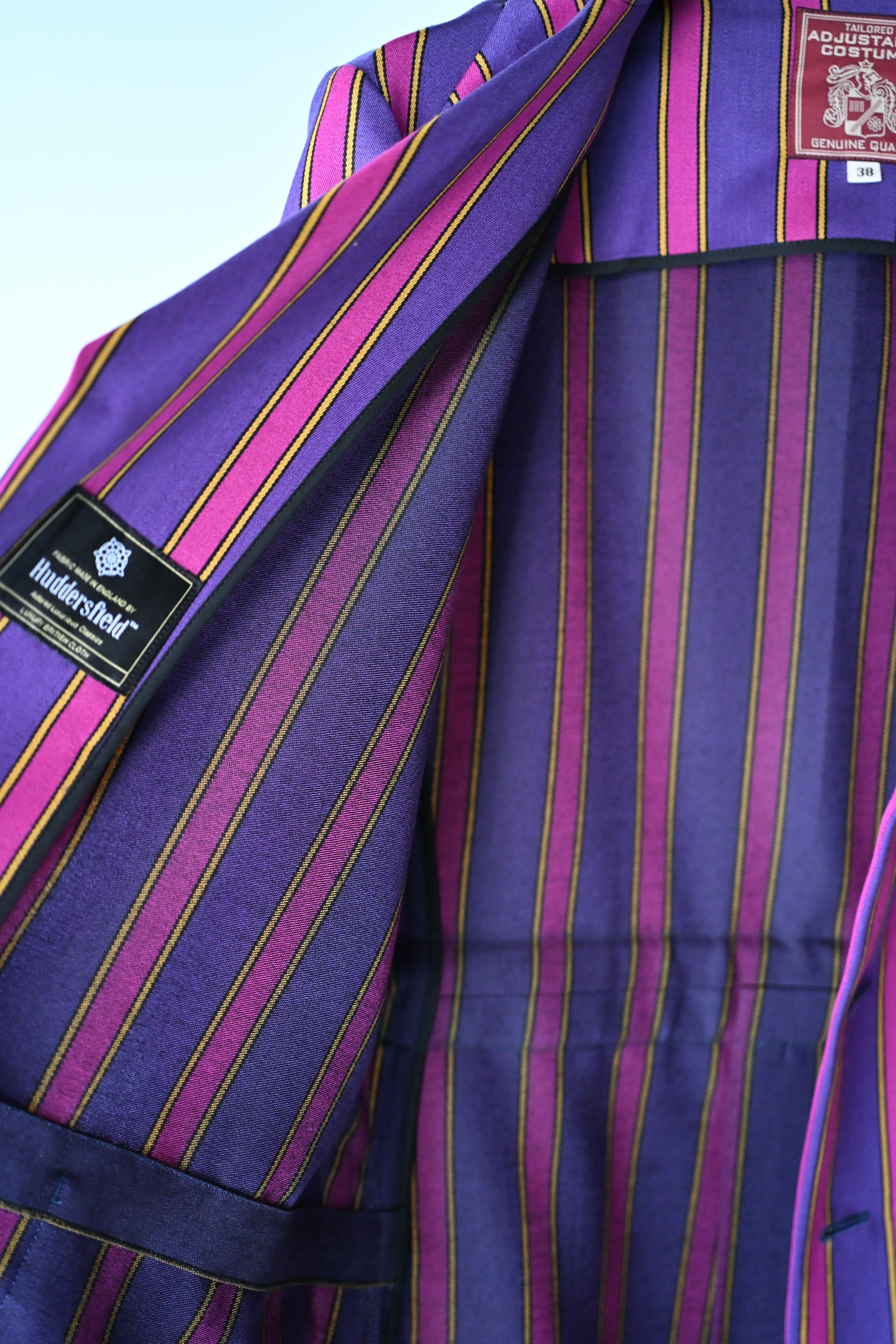 ADJUSTABLE COSTUME  /  20's STYLE REGATTA STRIPE BELTED JACKET    (221218)