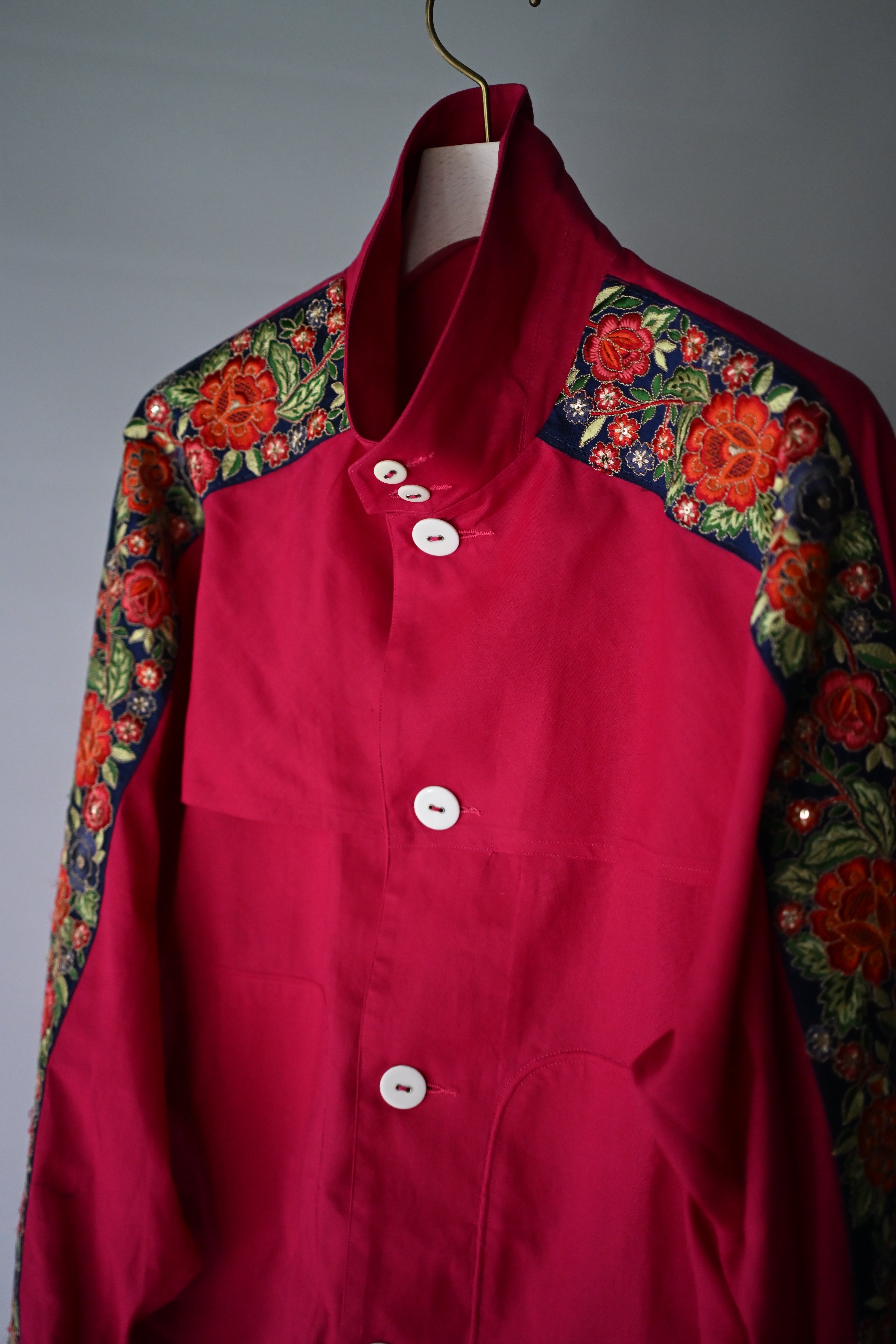 PERIOD FEATURES /  Indian Embroidery Tape Harrington Jacket   (221229)