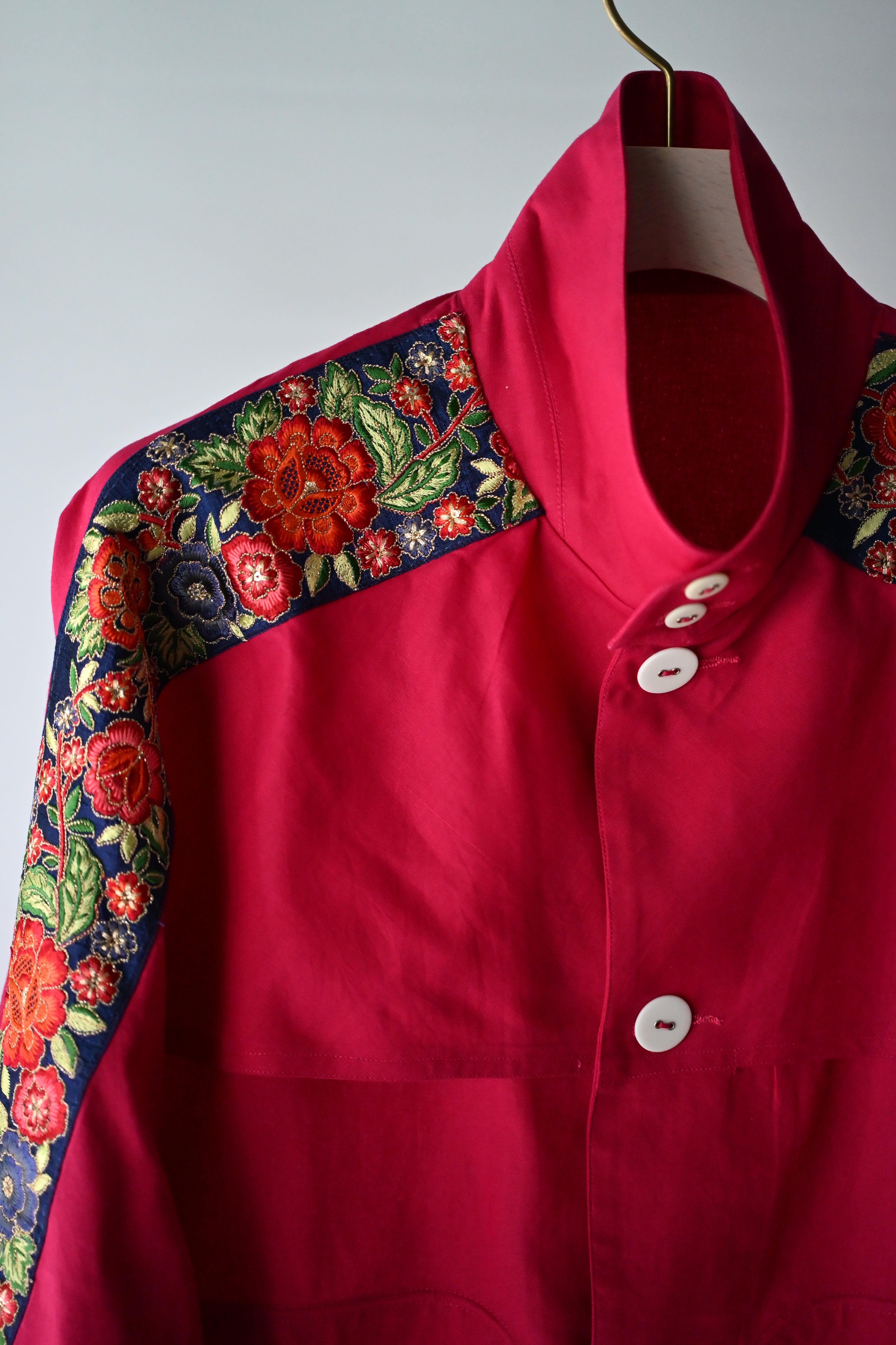 PERIOD FEATURES /  Indian Embroidery Tape Harrington Jacket   (221229)