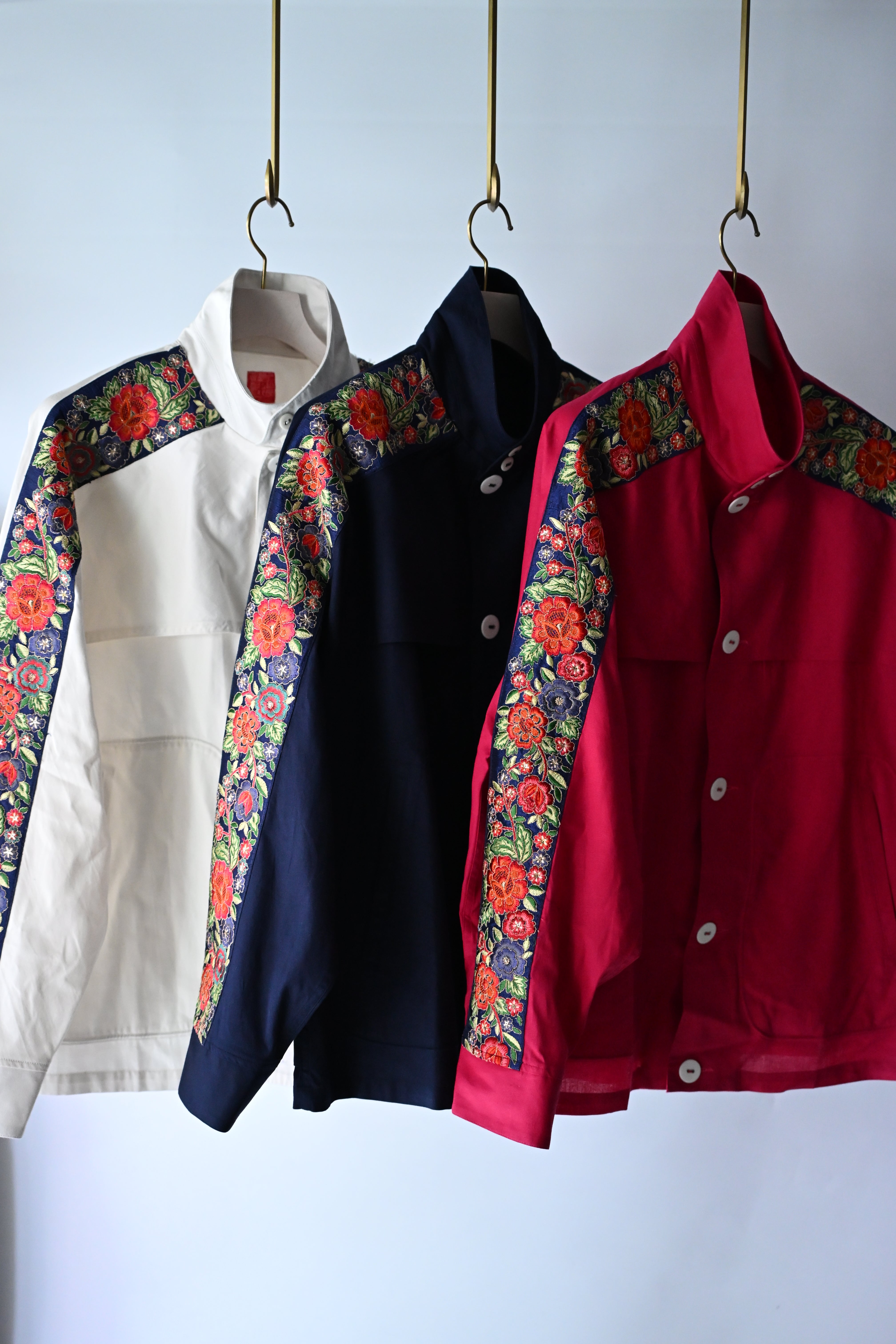 PERIOD FEATURES /  Indian Embroidery Tape Harrington Jacket   (221229)