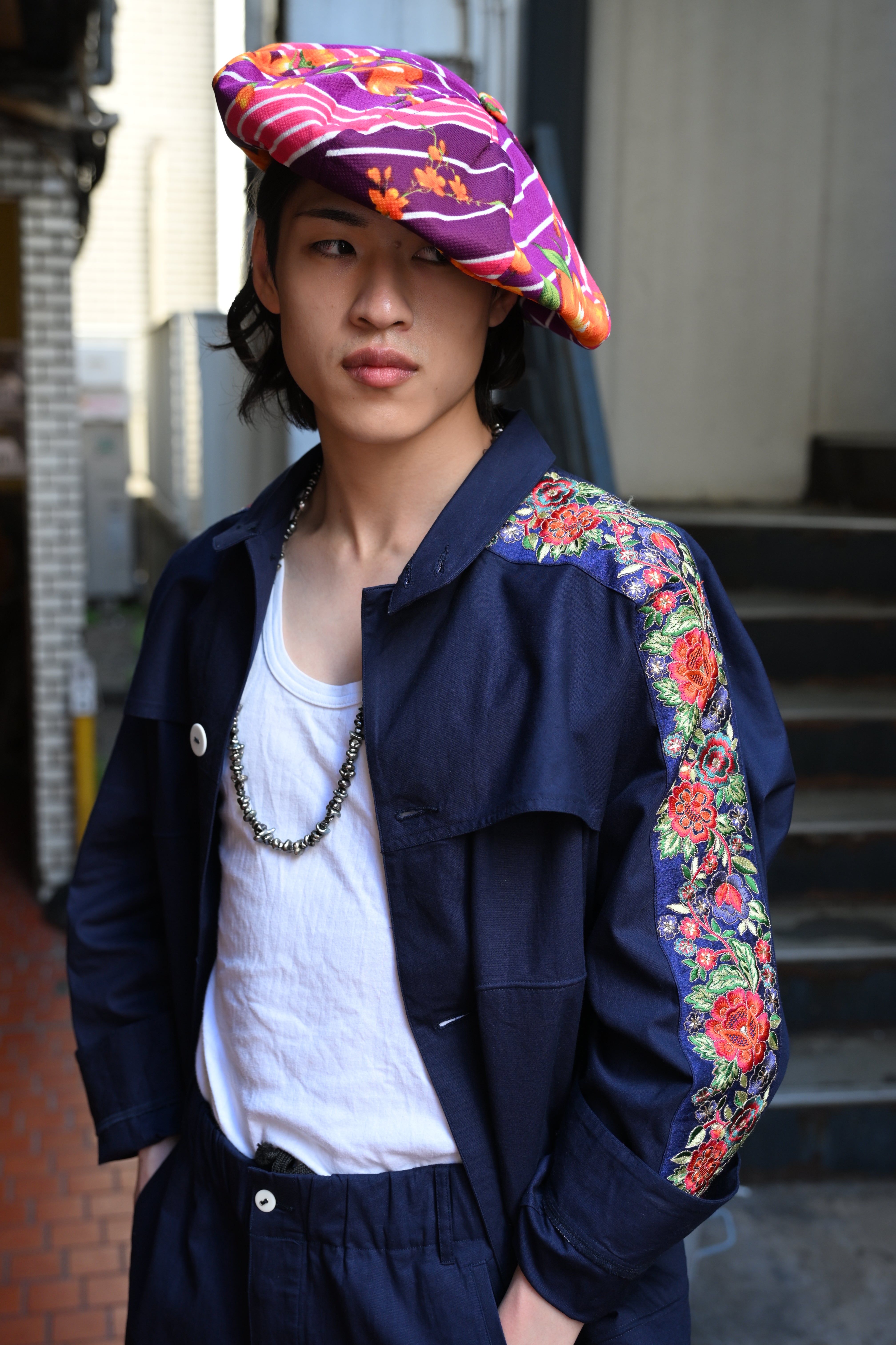 PERIOD FEATURES /  Indian Embroidery Tape Harrington Jacket   (221229)