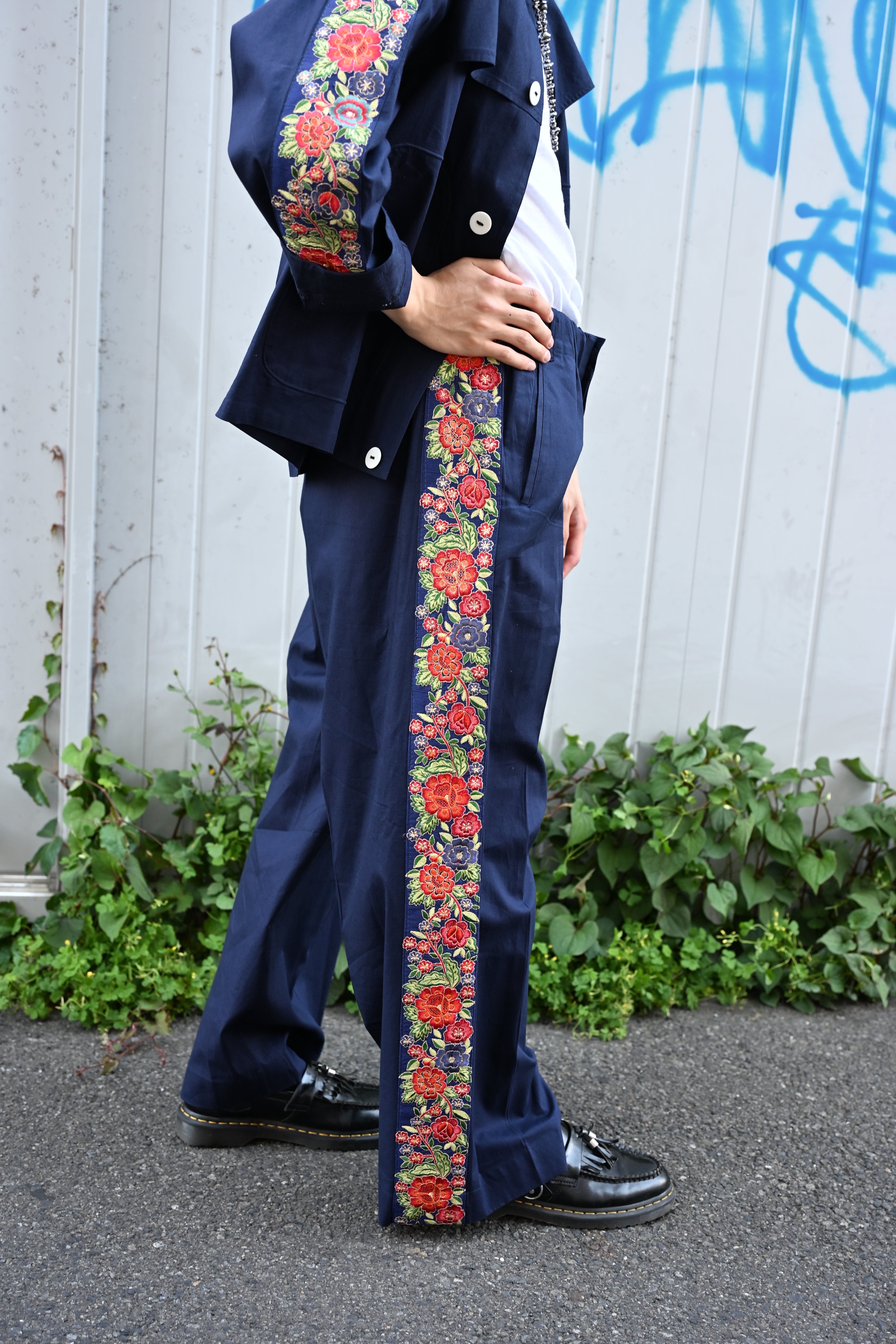 PERIOD FEATURES /  Indian Embroidery Tape Harrington Jacket   (221229)