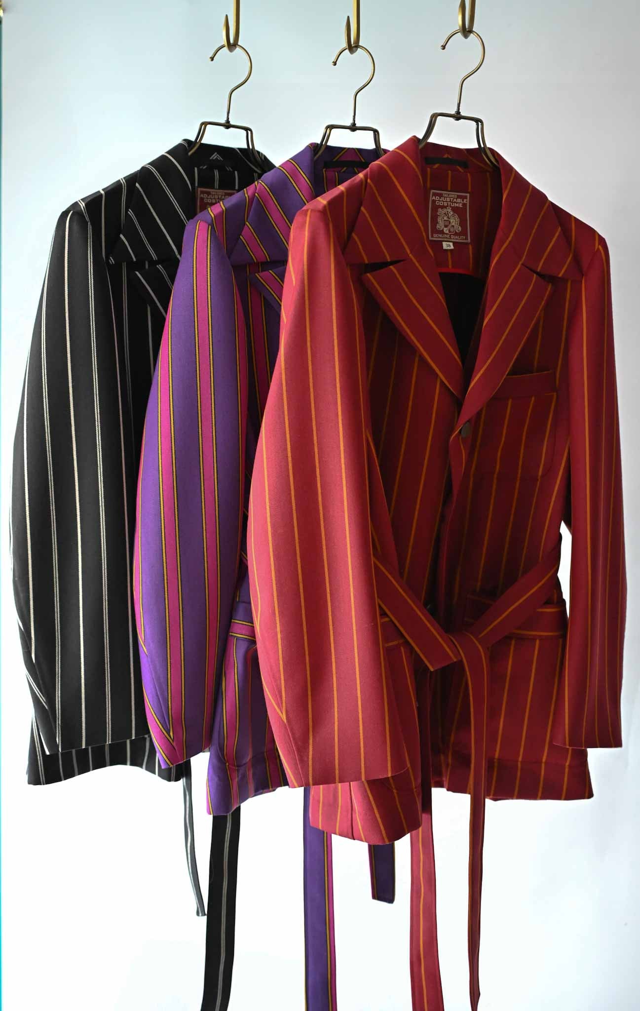 ADJUSTABLE COSTUME  /  20's STYLE REGATTA STRIPE BELTED JACKET    (221218)