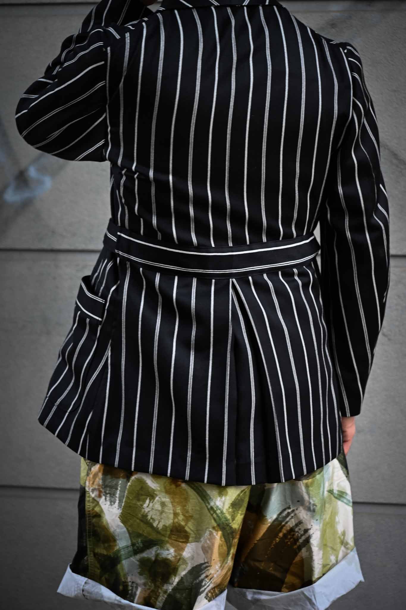 ADJUSTABLE COSTUME  /  20's STYLE REGATTA STRIPE BELTED JACKET    (221219)