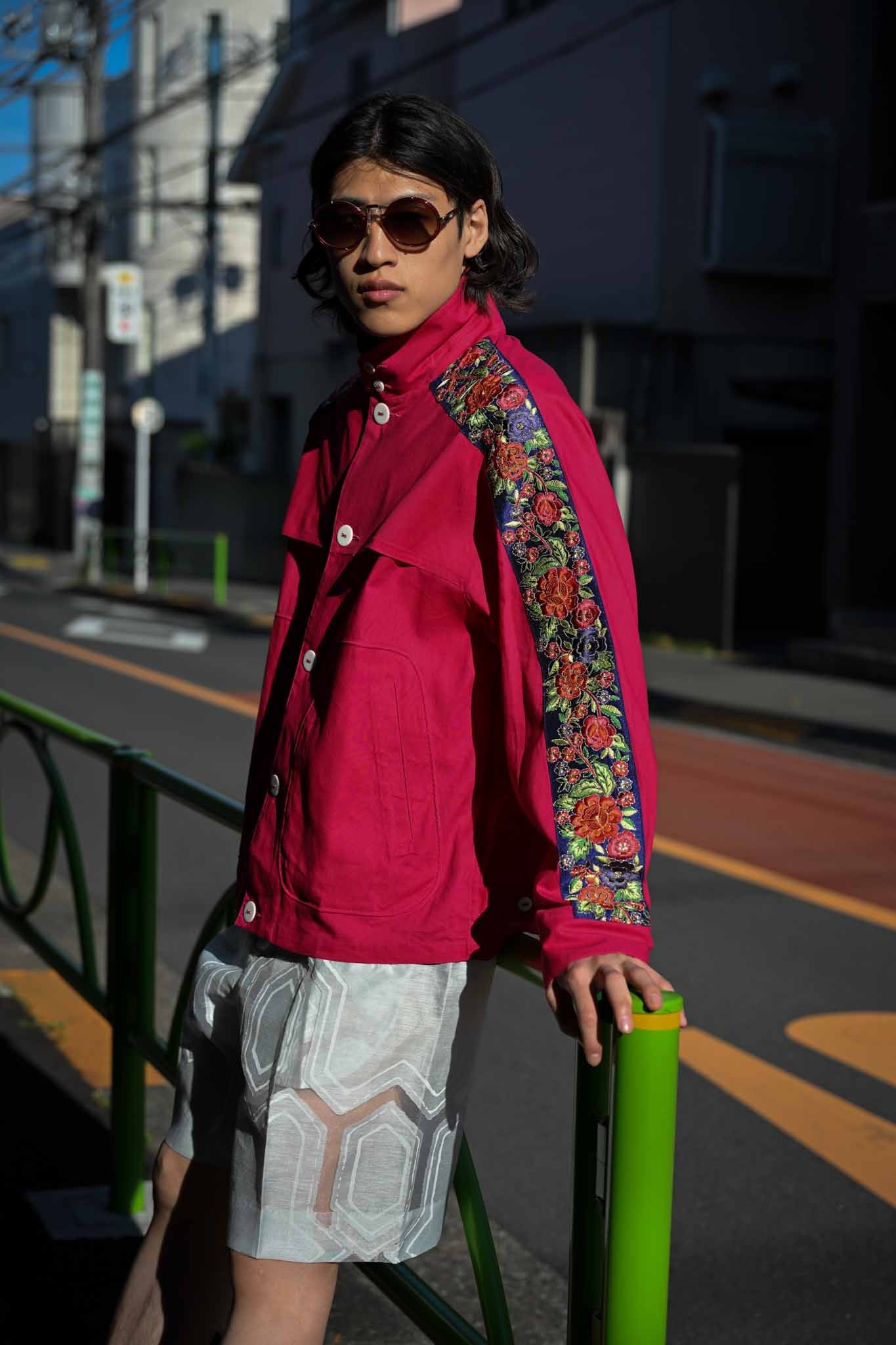 PERIOD FEATURES /  Indian Embroidery Tape Harrington Jacket   (221229)