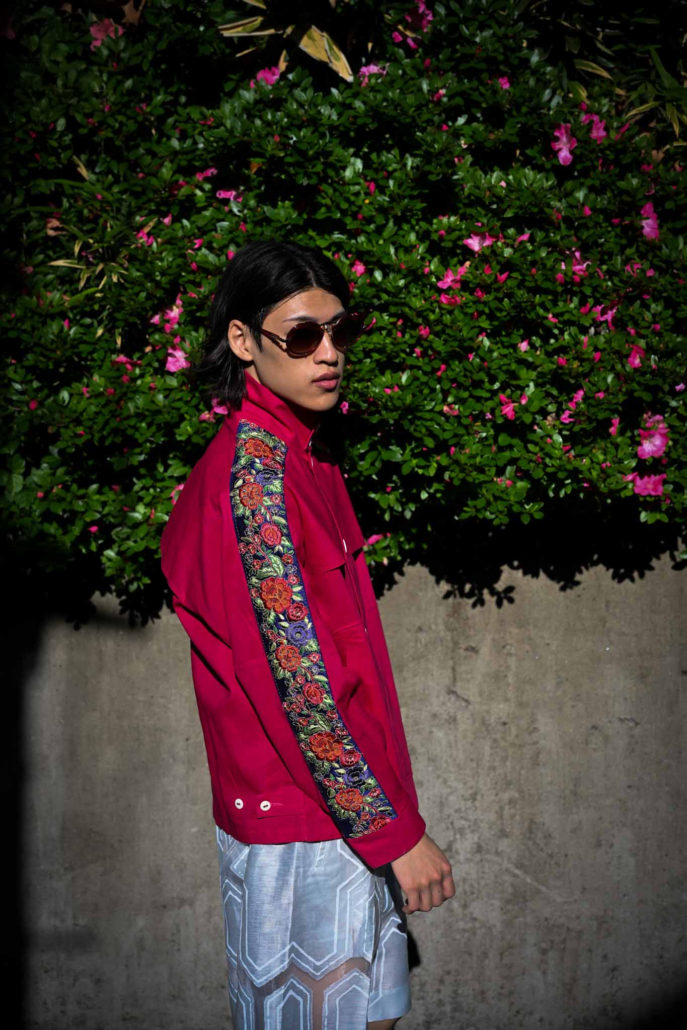 PERIOD FEATURES /  Indian Embroidery Tape Harrington Jacket   (221229)