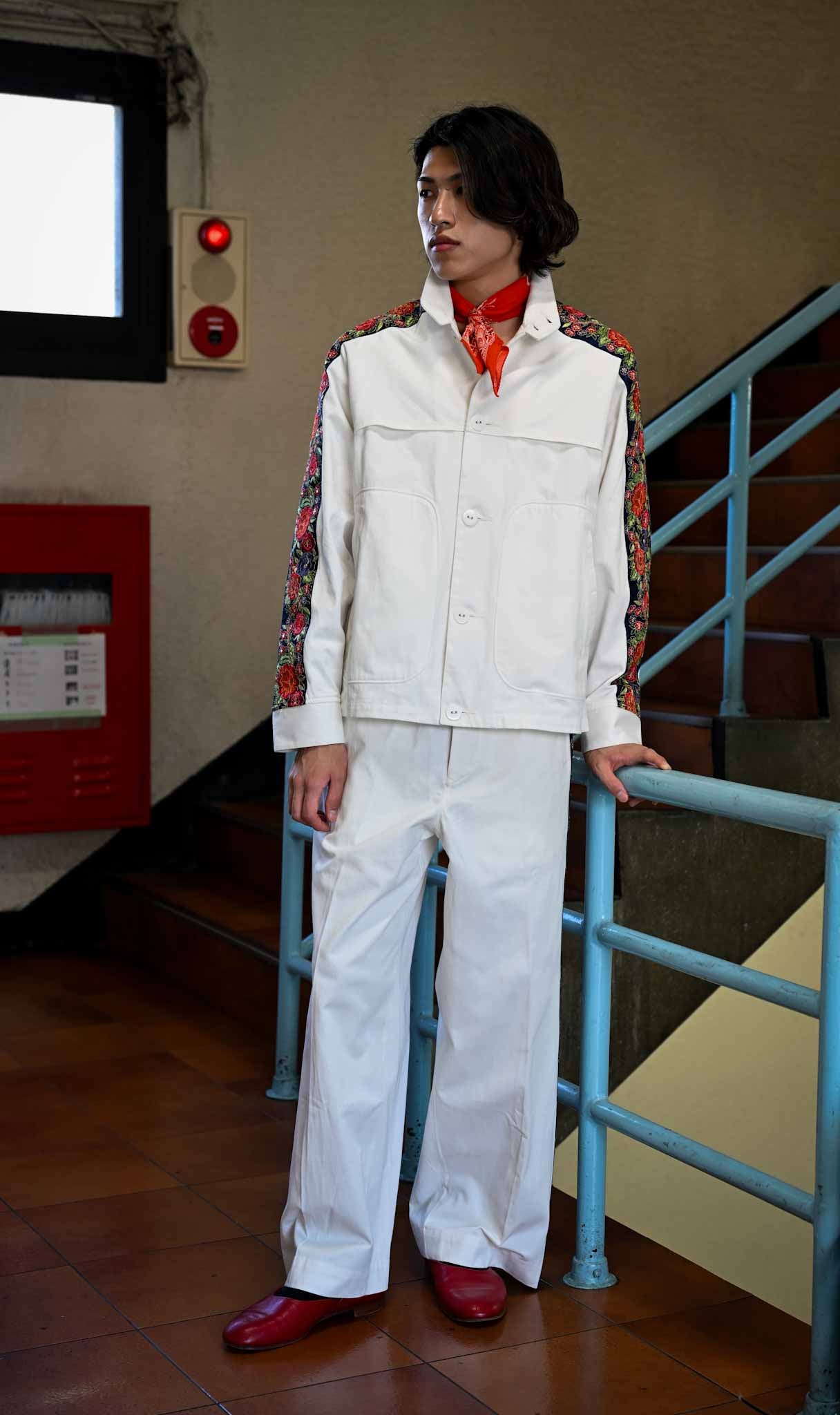 PERIOD FEATURES /  Indian Embroidery Tape Harrington Jacket   (221229)