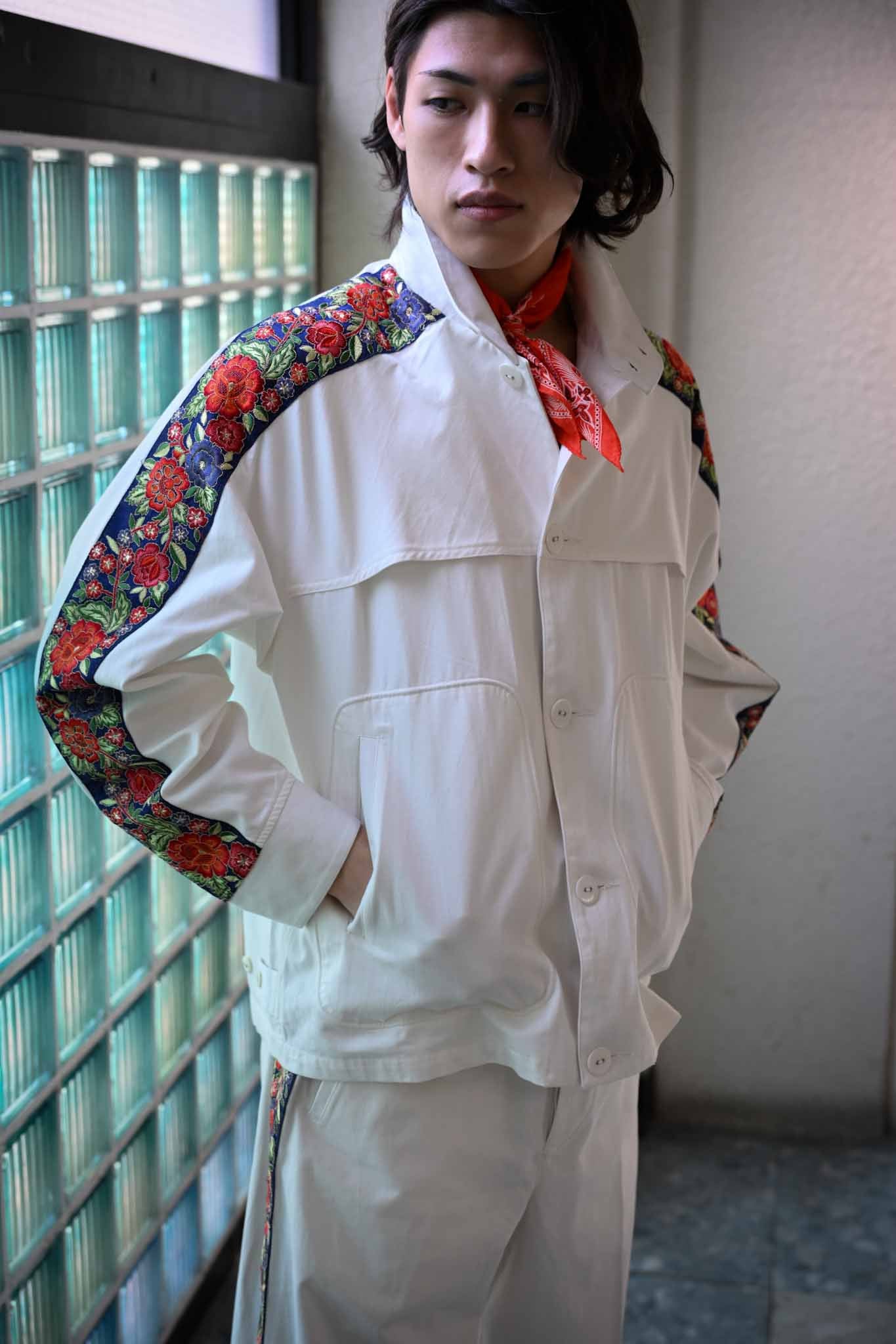 PERIOD FEATURES /  Indian Embroidery Tape Harrington Jacket   (221229)
