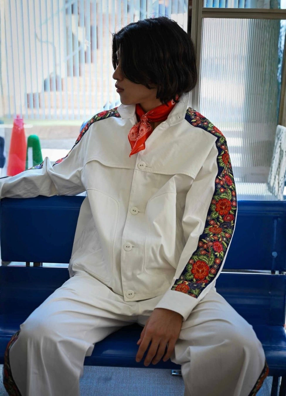 PERIOD FEATURES /  Indian Embroidery Tape Harrington Jacket   (221229)