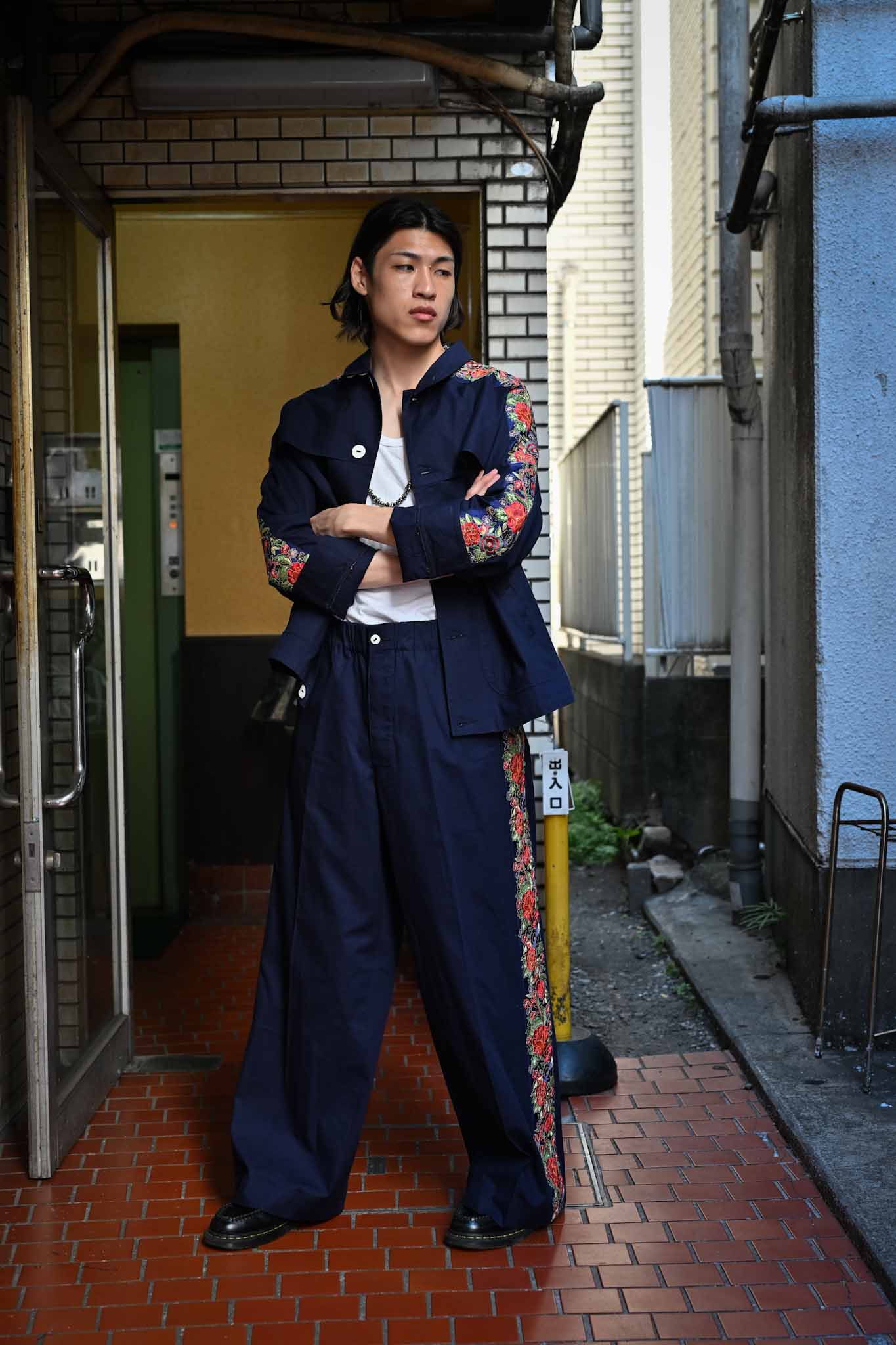PERIOD FEATURES /  Indian Embroidery Tape Harrington Jacket   (221229)