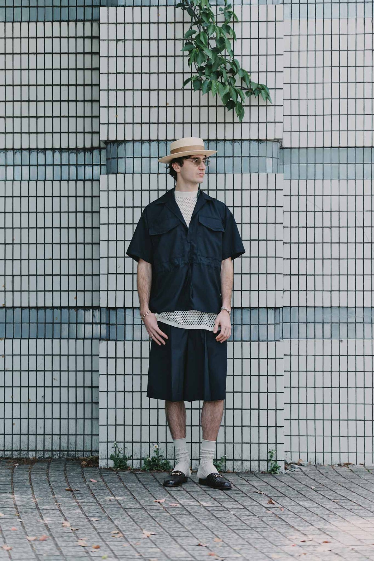 Washable Tropical Wool Pullover Safari Shirt / HAVERSACK×SANTAKU 　（221247）