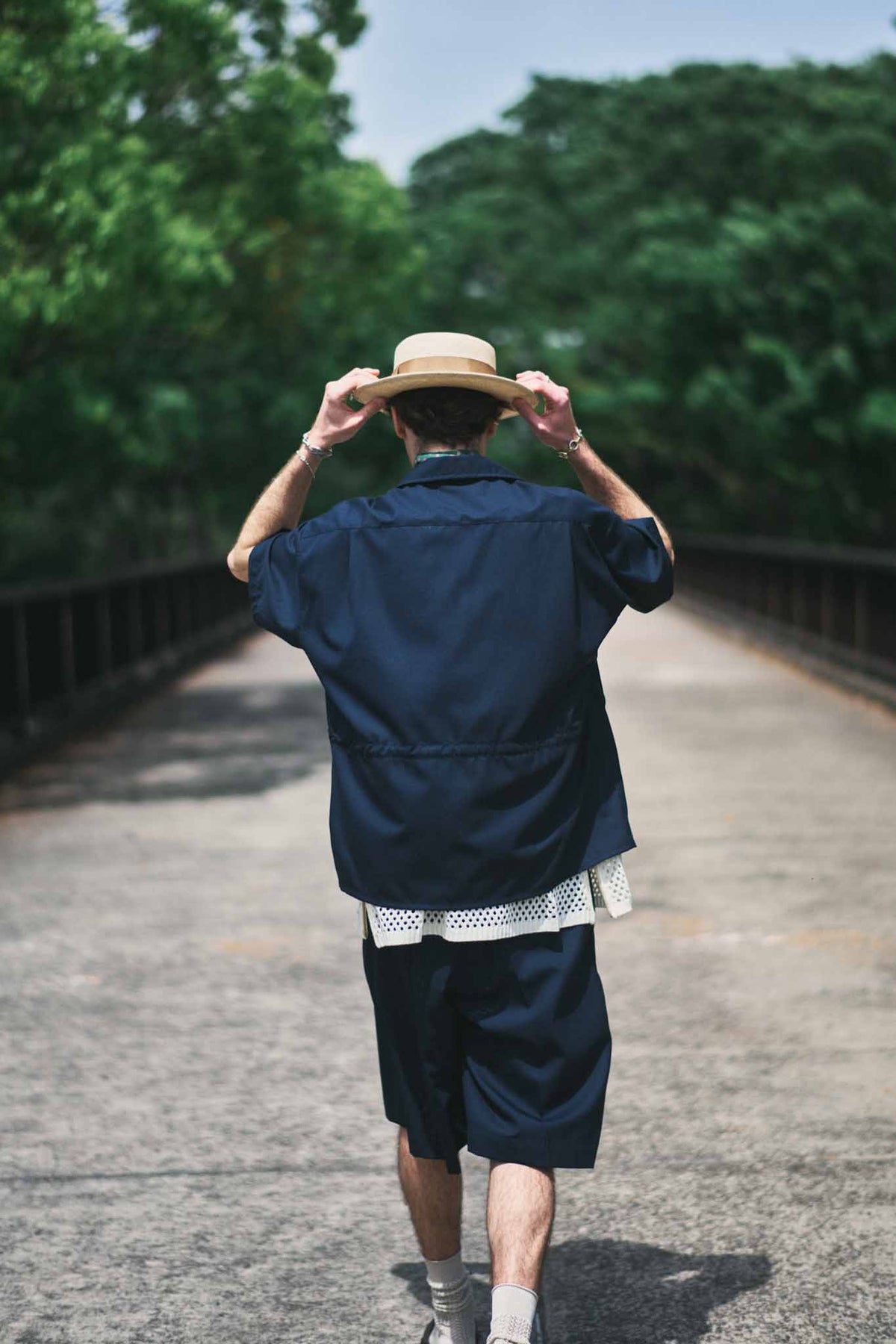 Washable Tropical Wool Pullover Safari Shirt / HAVERSACK×SANTAKU 　（221247）