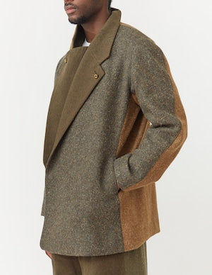 NOBNAGA Paris / British Wool DOUBLE OVERLAP LONG JACKET    (221089)