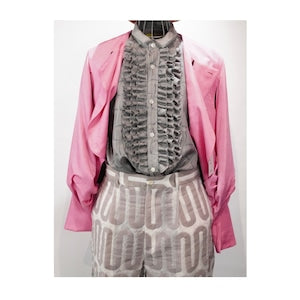 NOBNAGA Paris/ Ruffled Stand -Up Collar Shirt