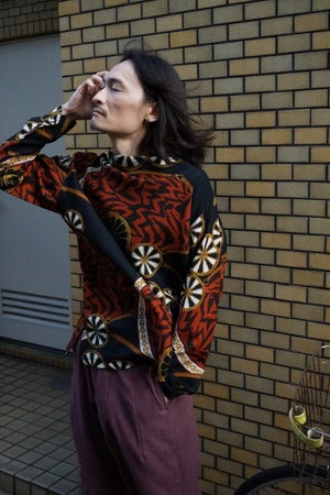 NOBNAGA Paris / OPEN COLLAR LONG SLEEVE SHIRT