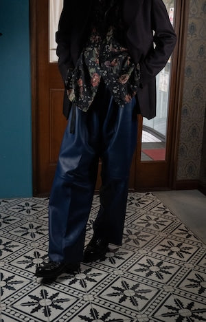 REVERBARATE / REV-24AW-LP01  LEATHER BELTED TROUSERS