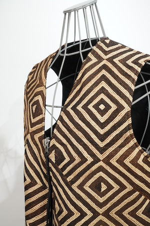 eofm  / African Kuba Cloth Horse Leather Vest