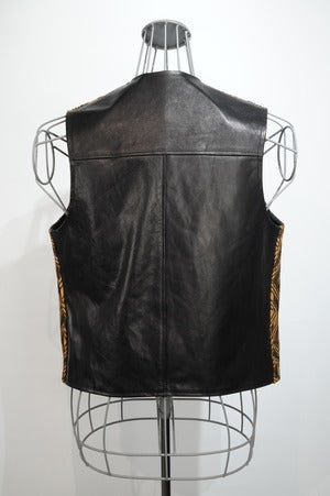 eofm  / African Kuba Cloth Horse Leather Vest