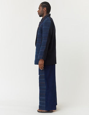 NOBNAGA Paris / JAPAN  ''Sakiori'' 裂織り DOUBLE OVERLAP LONG JACKET    (221090)