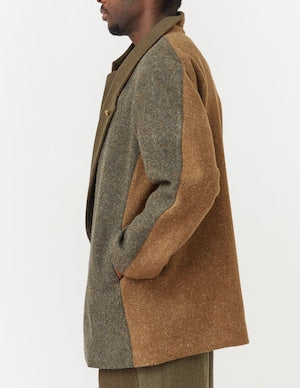NOBNAGA Paris / British Wool DOUBLE OVERLAP LONG JACKET    (221089)