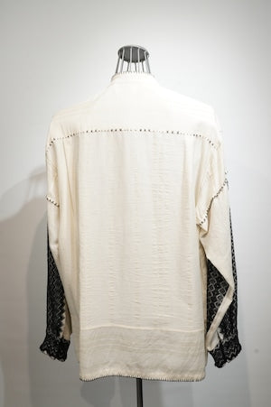 CURRENTAGE / A2544FB316　Jacquard Embroidered Shirt