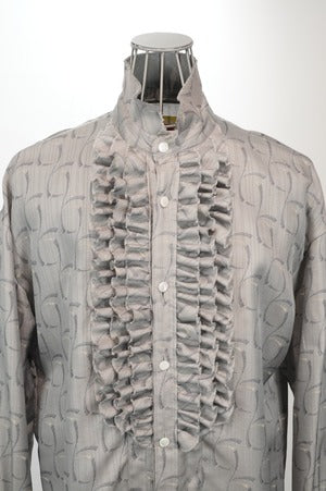 NOBNAGA Paris/ Ruffled Stand -Up Collar Shirt