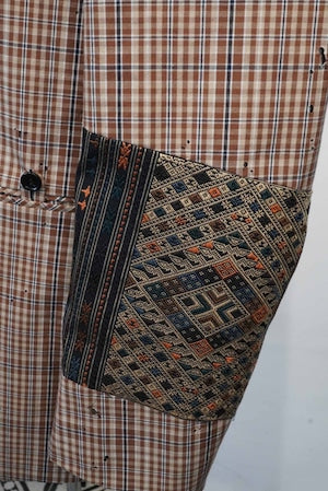 CLASS /  CCGSO5UNI  LAOSILK HAND EMBROIDERY BROKEN CHECK (LYRIA)     (221180)