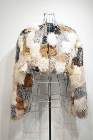 CURRENTAGE /  A2544FJM355 Patchwork Mouton Coat